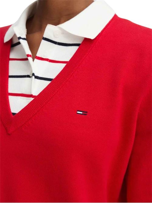 Maglioncino in cotone con scollo a V Tommy Jeans | DW0DW19888XK9